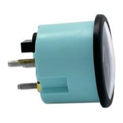 Side view of blue trim gauge on a white background