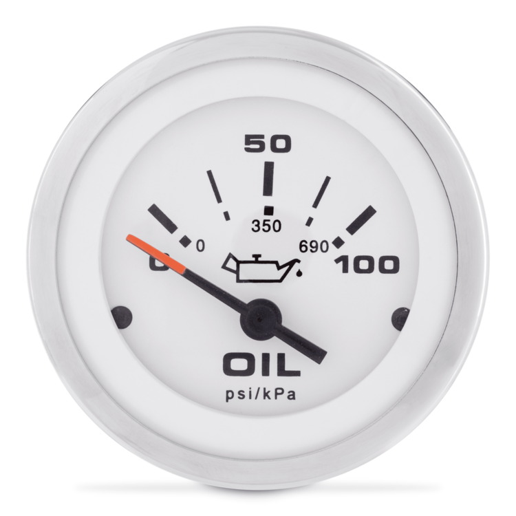 Oil Pressure Gauge, Lido 2" 0-100 PSI