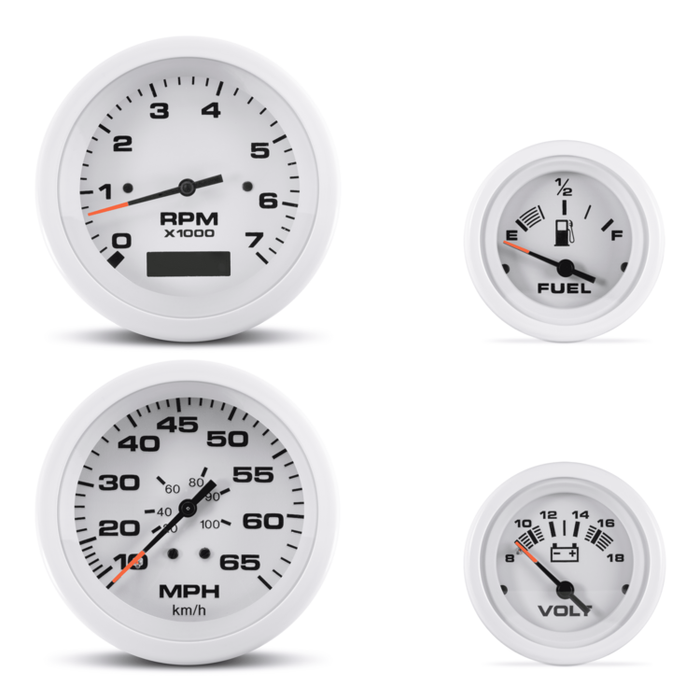 4 Gauge Set, Arctic - Tach/Hr