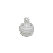 White plastic Dometic toilet component on a white background