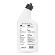 White bottle with black cap on a white background