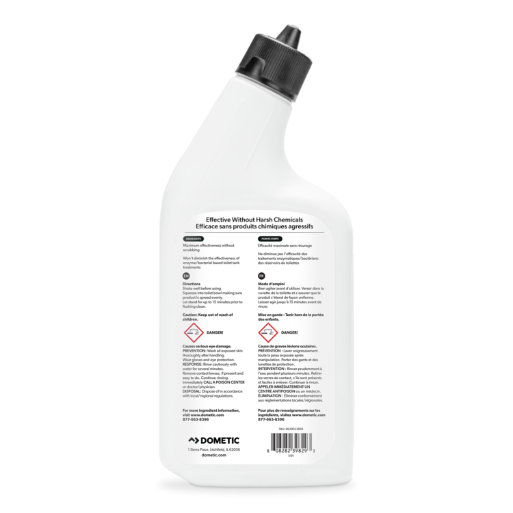 White bottle with black cap on a white background