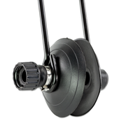 Side view of a black Sierra 99076-00 motor flusher on a white background