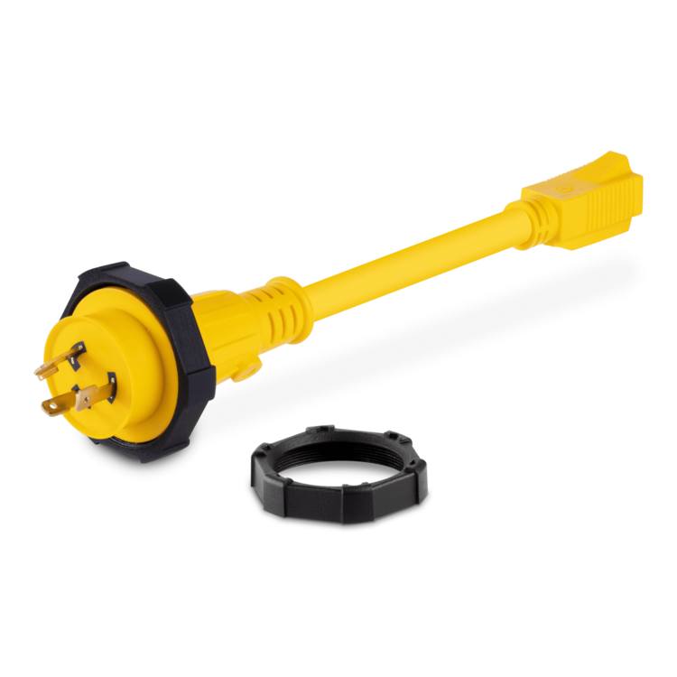 Pigtail Adapter, 30A 125V (L5-30P)
Male to 15A 125V (5-15R) Female