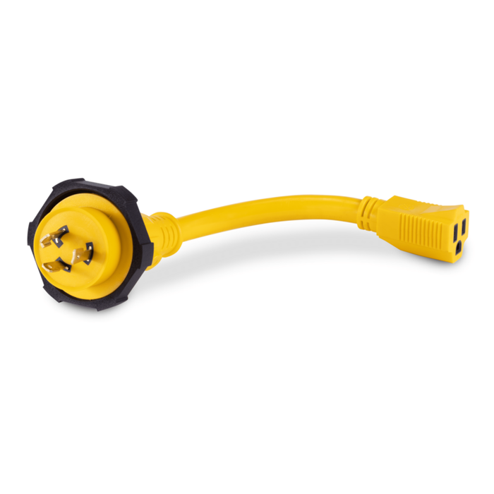Pigtail Adapter, 30A 125V (L5-30P)
Male to 15A 125V (5-15R) Female