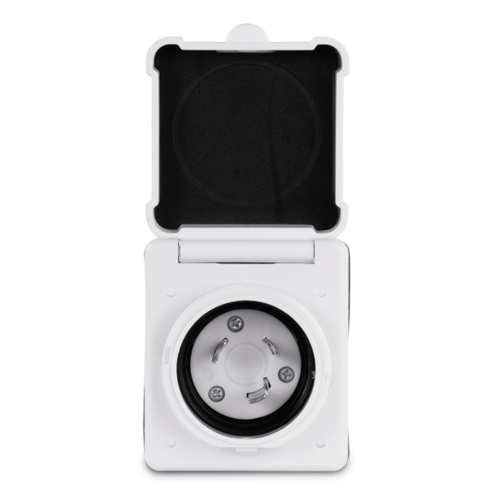 Inlet, 30A 125V, Square, 
White