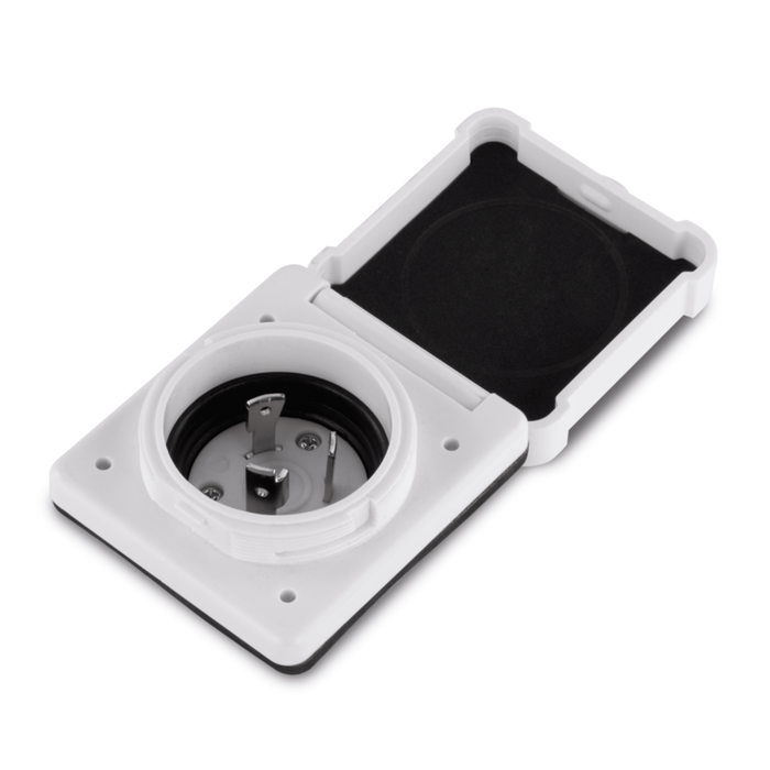 Inlet, 30A 125V, Square, 
White