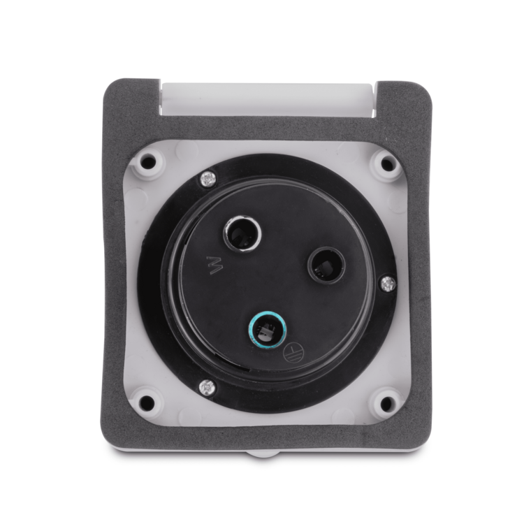 Inlet, 30A 125V, Square, 
White