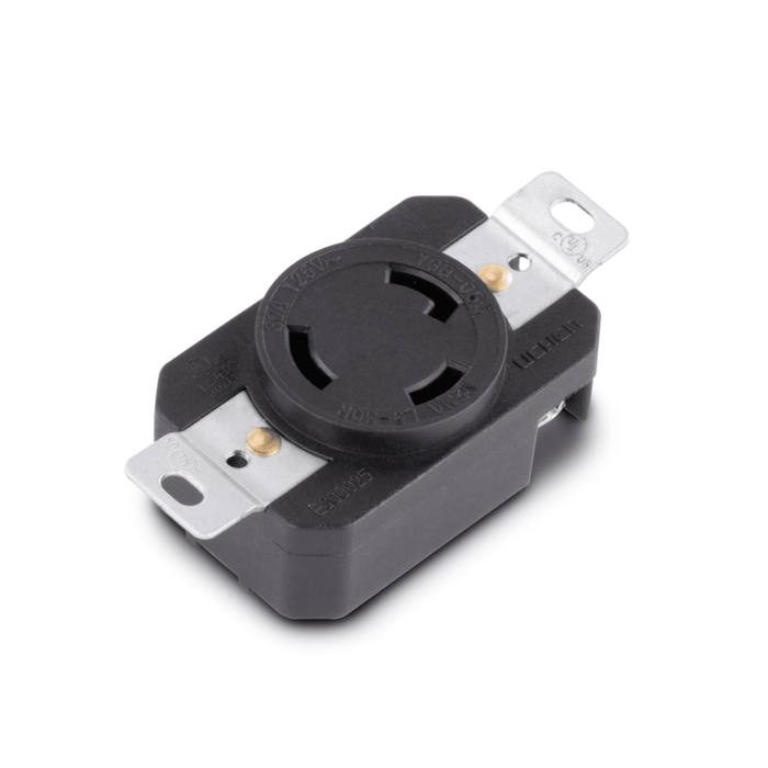 Locking Receptacle, 30A 125V L5-30R, BLACK