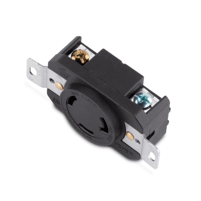 Locking Receptacle, 30A 125V L5-30R, BLACK
