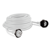 White cord with two connectors on a white background