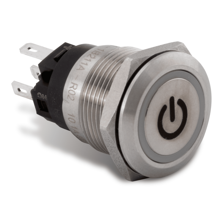 Push Button Switch, White Halo | AV10060W