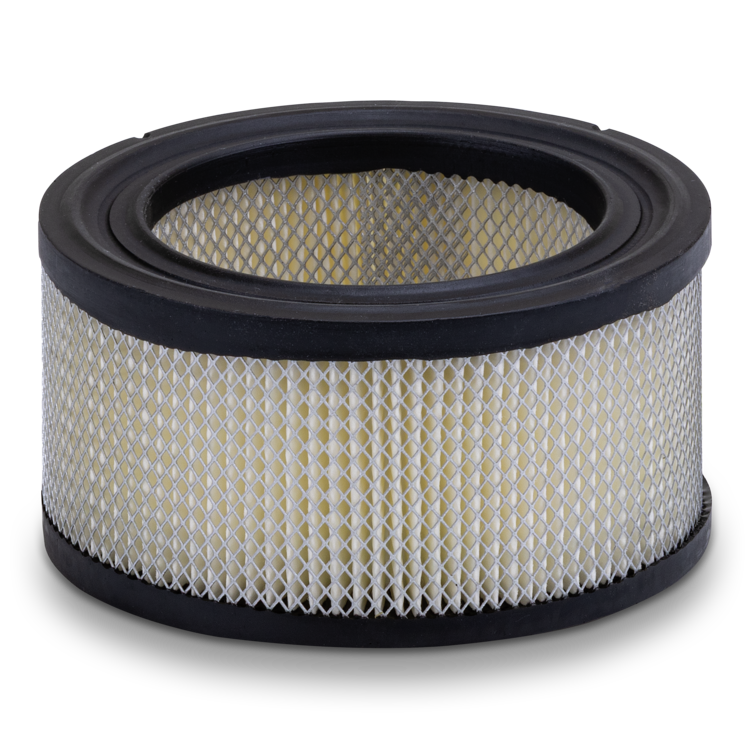 A round Prime Line air filter on a white background