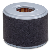Round air filter with black foam pre-filter on a white background
