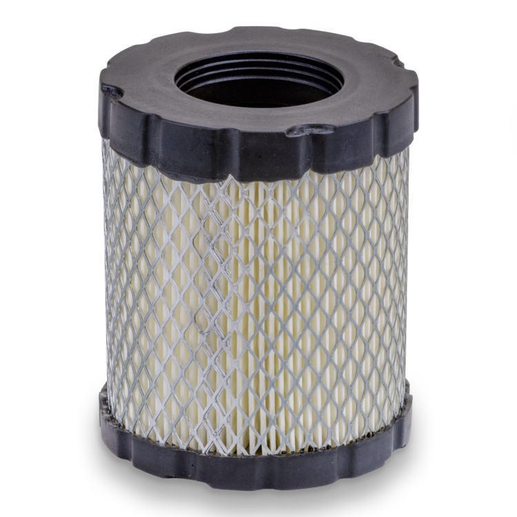 Cylindrical Prime Line air filter on a white background