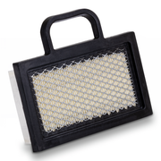 Air filter with black frame and handle on a white background
