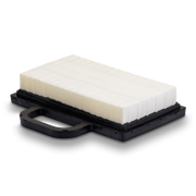 Rectangular air filter with black frame on a white background