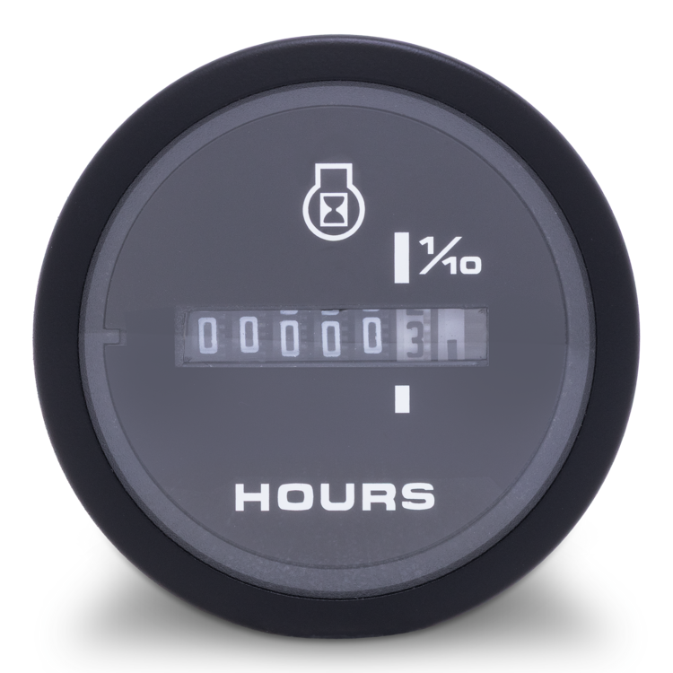 Hour meter gauge on a white background