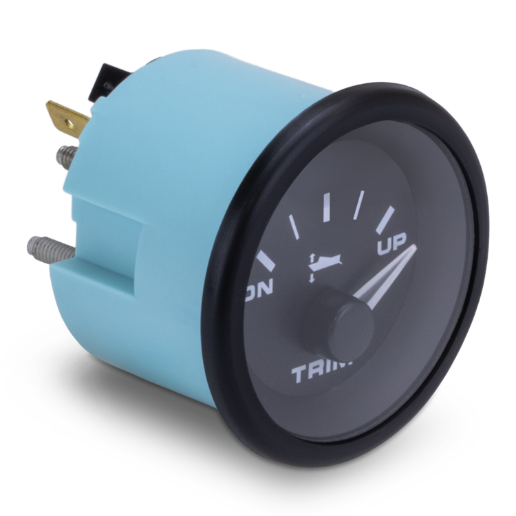 Blue trim gauge on a white background