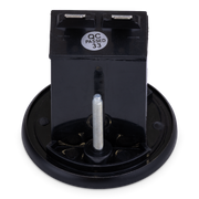 Rear view of black hour meter with 'QC Passed 33' label on a white background