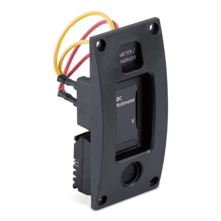 Black Sierra voltmeter with wires on a white background