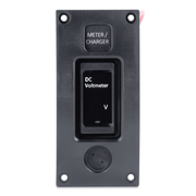 Black voltmeter panel on a white background