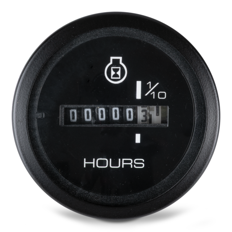 Hour meter gauge on a white background