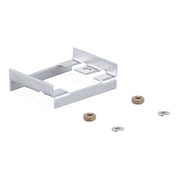 Metal bracket with hardware on a white background