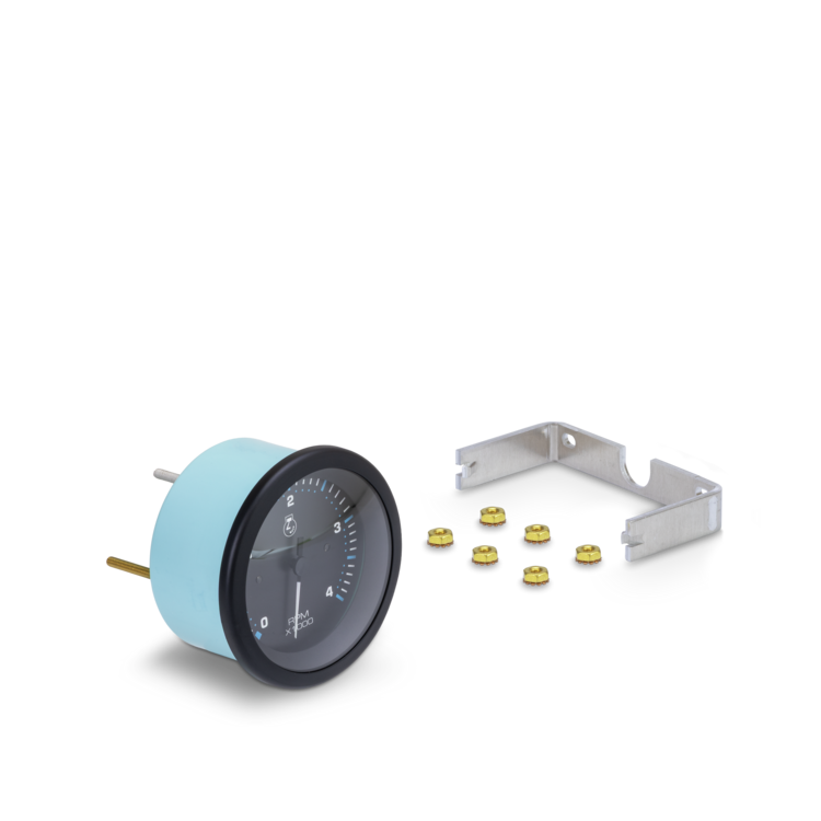 RPM gauge with accessories on a white background