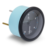Blue RPM gauge on a white background