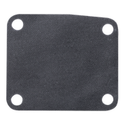 A square black fuel pump diaphragm with rounded corners and four pre-drilled holes, shown on a plain white background.