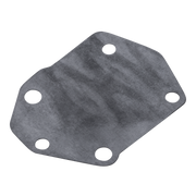 A dark fuel pump diaphragm with four pre-drilled circular holes, shown on a solid white background.