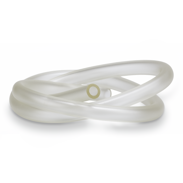 White silicone tube on a white background