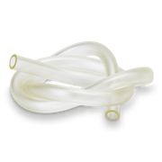 White silicone tube on a white background