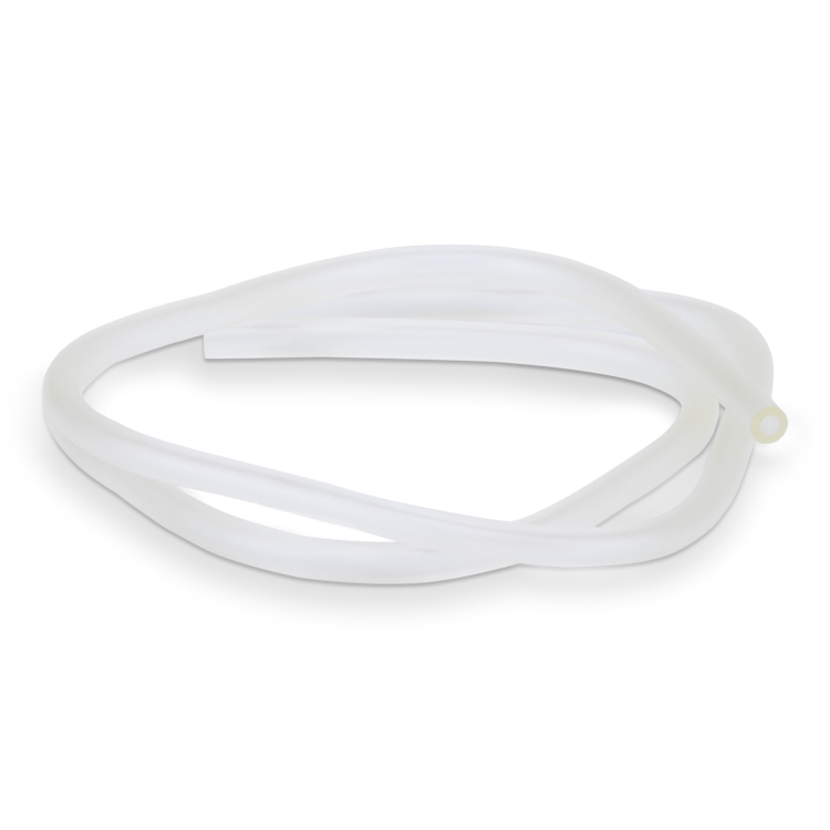 White silicone hose on a white background