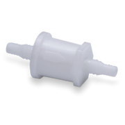 White plastic fuel filter on a white background