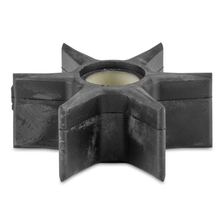 A black, five-pointed star-shaped impeller with a circular opening in the center, shown on a plain white background.