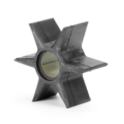 A six-pointed black rubber impeller, photographed on a clean white background.