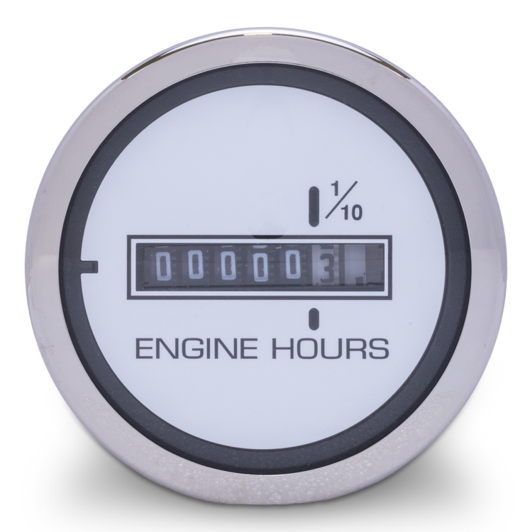 Engine hour meter on a white background