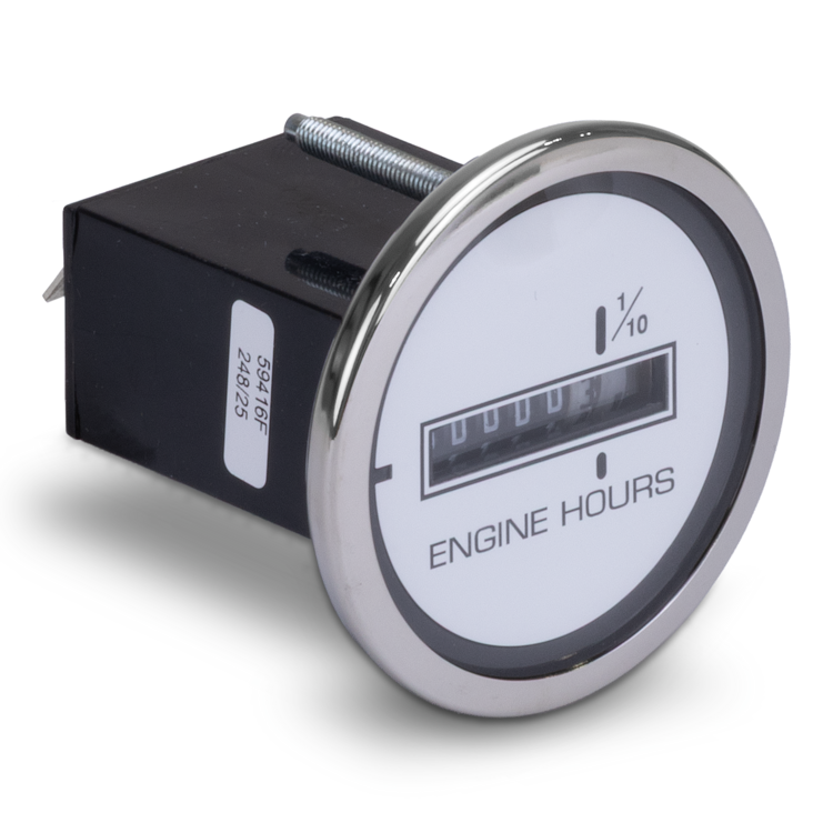 Engine hours meter on a white background