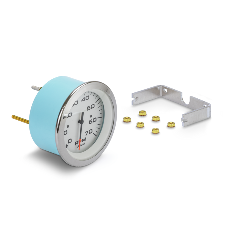 RPM gauge with accessories on a white background