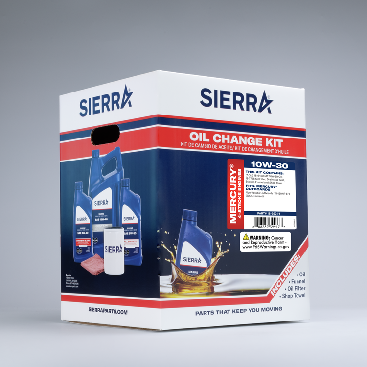SIERRA oil change kit packaging on a gray background