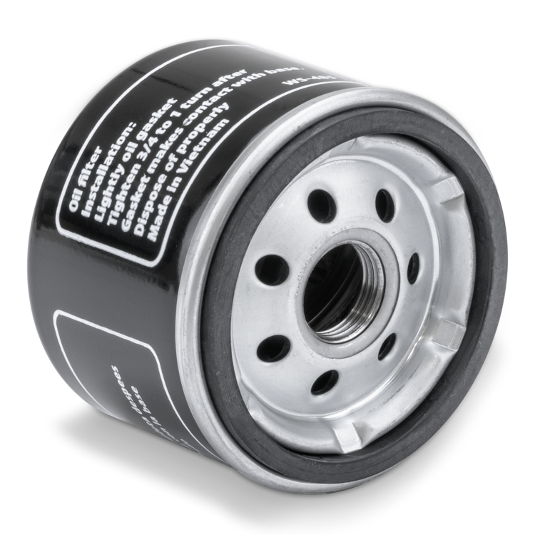 A Prime Line 7-07112D oil filter laying on its side