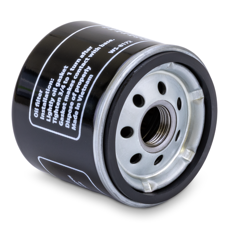 Black Prime Line oil filter on a white background