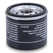 Black Prime Line oil filter with white text on a white background
