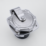 Metallic power inlet with 'Sierra' branding on a light gray background