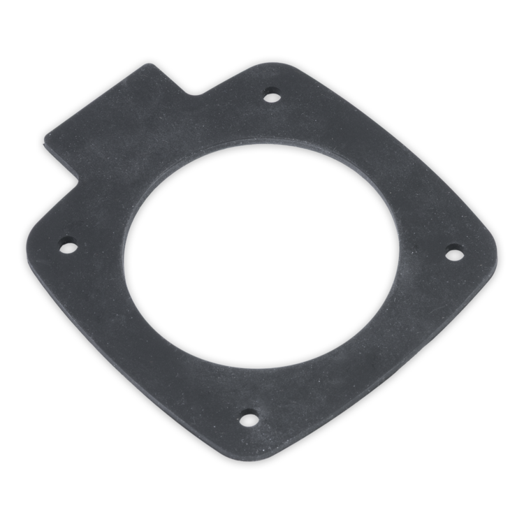 Black rubber gasket on a white background