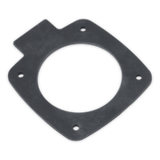 Black rubber gasket on a white background