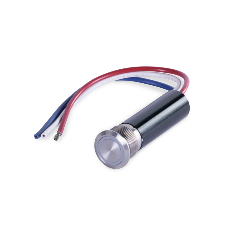 Push Button Switch, Blue/Red Halo | AV10120B