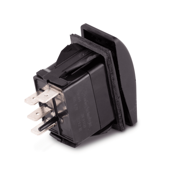 Back view of a Sierra marine RK19460-1 rocker switch on a white background